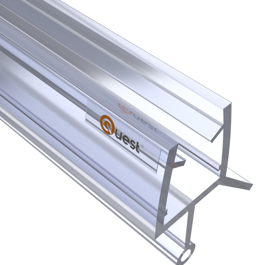 Uszczelka prysznicowa dolna 100 cm przeźroczysta, okrągła, z zaokrąglonym tunelem, 2 sztuki