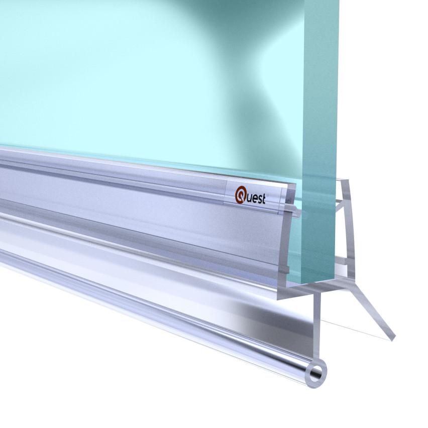 Uszczelka prysznicowa dolna 100 cm przeźroczysta, okrągła, z zaokrąglonym tunelem, 2 sztuki