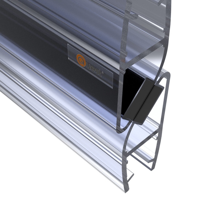 Uszczelka prysznicowa magnetyczna kątowa 200 cm przeźroczysta, 2 sztuki