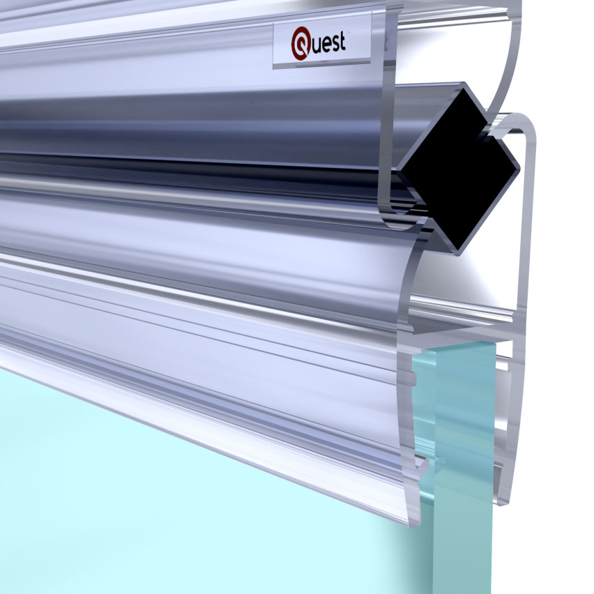 Uszczelka prysznicowa magnetyczna kątowa 200 cm przeźroczysta, 2 sztuki