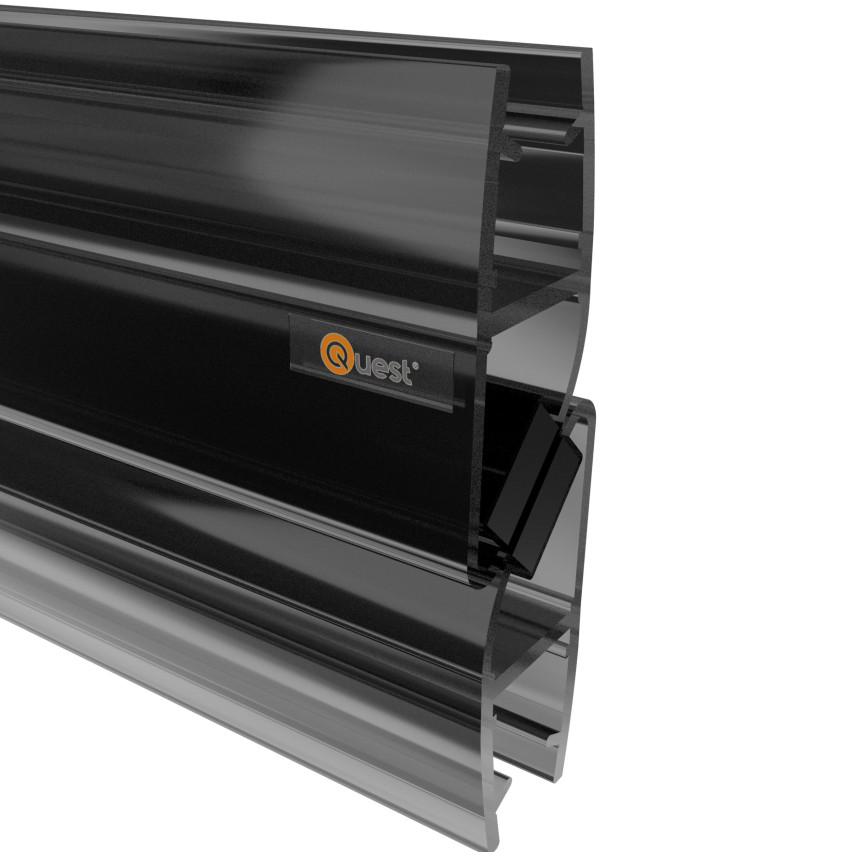 Uszczelka prysznicowa magnetyczna kątowa 200 cm czarna, 2 sztuki