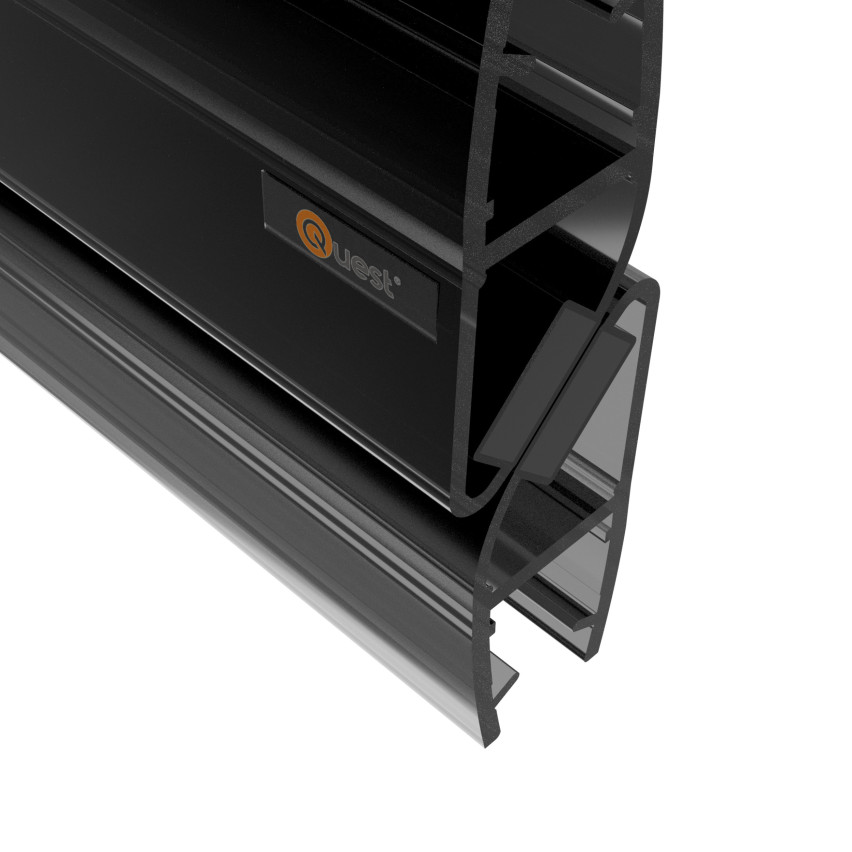 Uszczelka prysznicowa magnetyczna kątowa 200 cm czarna, 2 sztuki