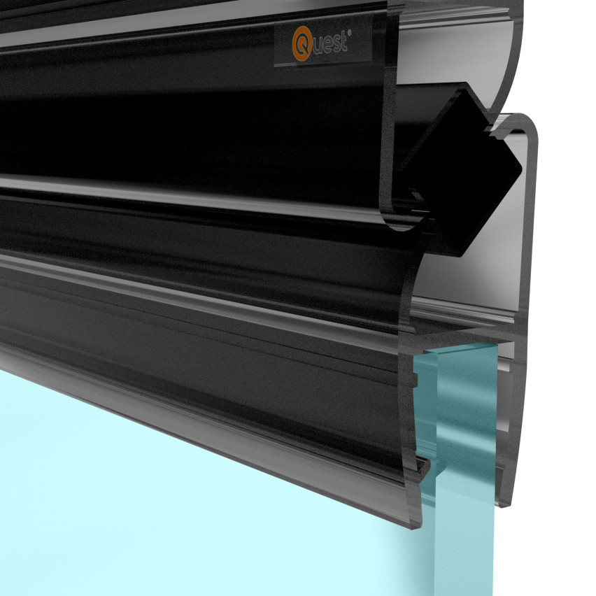 Uszczelka prysznicowa magnetyczna kątowa 200 cm czarna, 2 sztuki