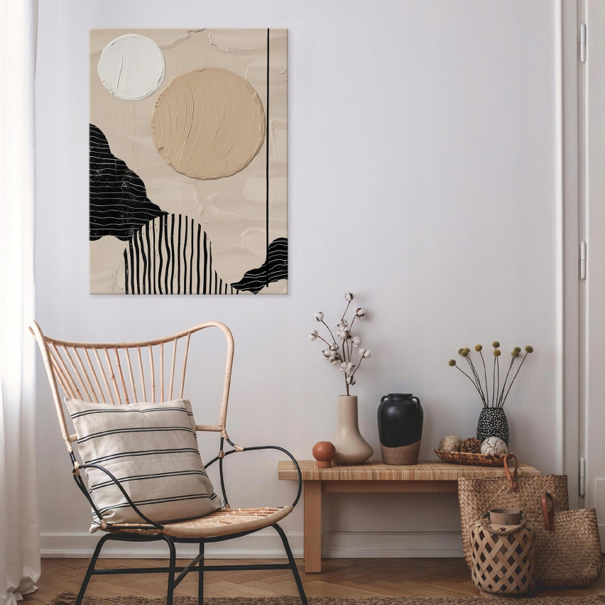 OBRAZ ABSTRAKCJA BOHO BEŻOWY NA PŁÓTNIE ŚCIANĘ DO SYPIALNI SALONU 60x40 PP15173