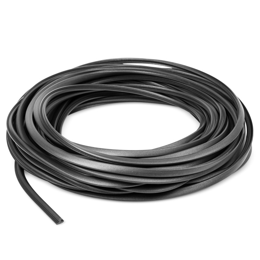 Profil schodowy antypoślizgowy czarny/srebrny, rowkowany, 25m