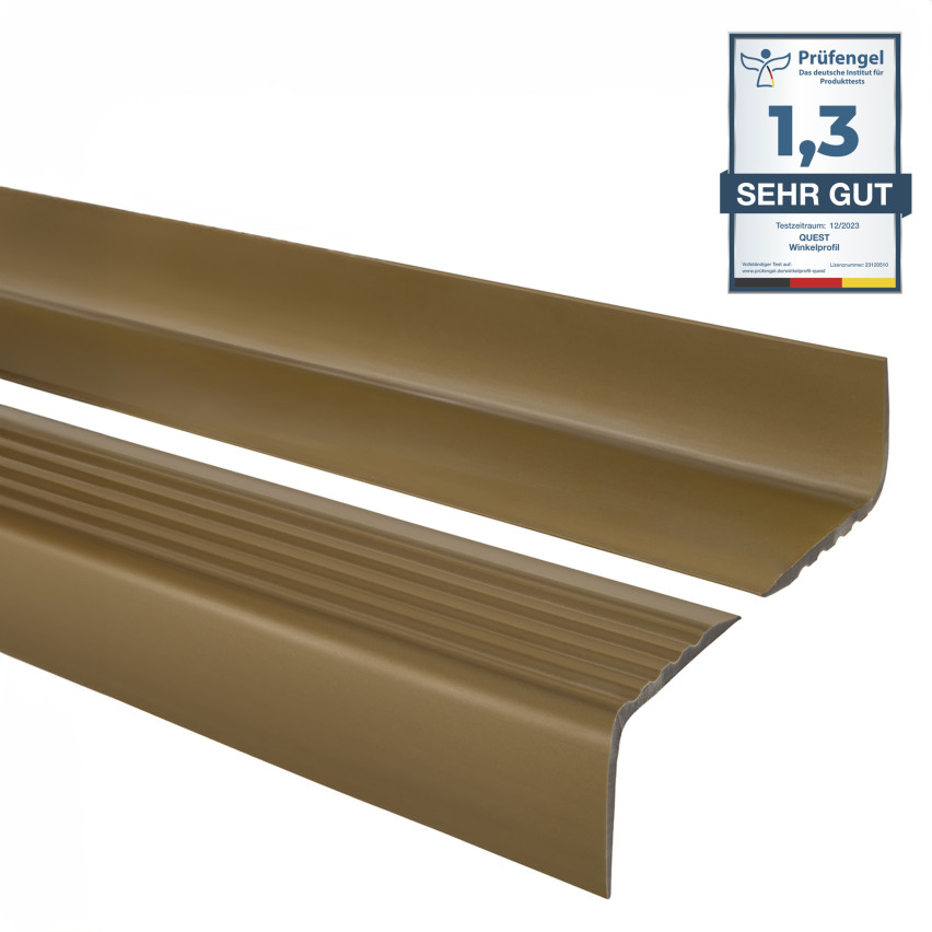 Profil schodowy antypoślizgowy 50x42mm 150cm mosiądz