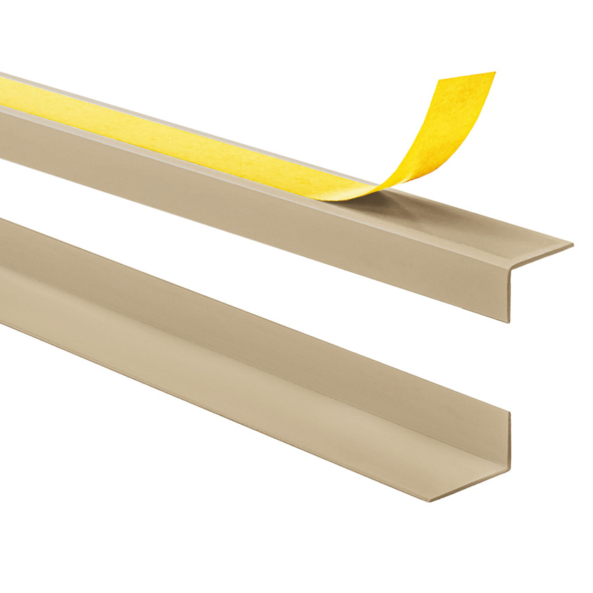  Profil kątowy PVC nierównoramienny, klejony po zewnętrznej stronie, ochrona narożników, beżowy