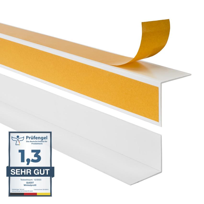 Kątownik twardy klejony po zewnętrznej stronie, biały