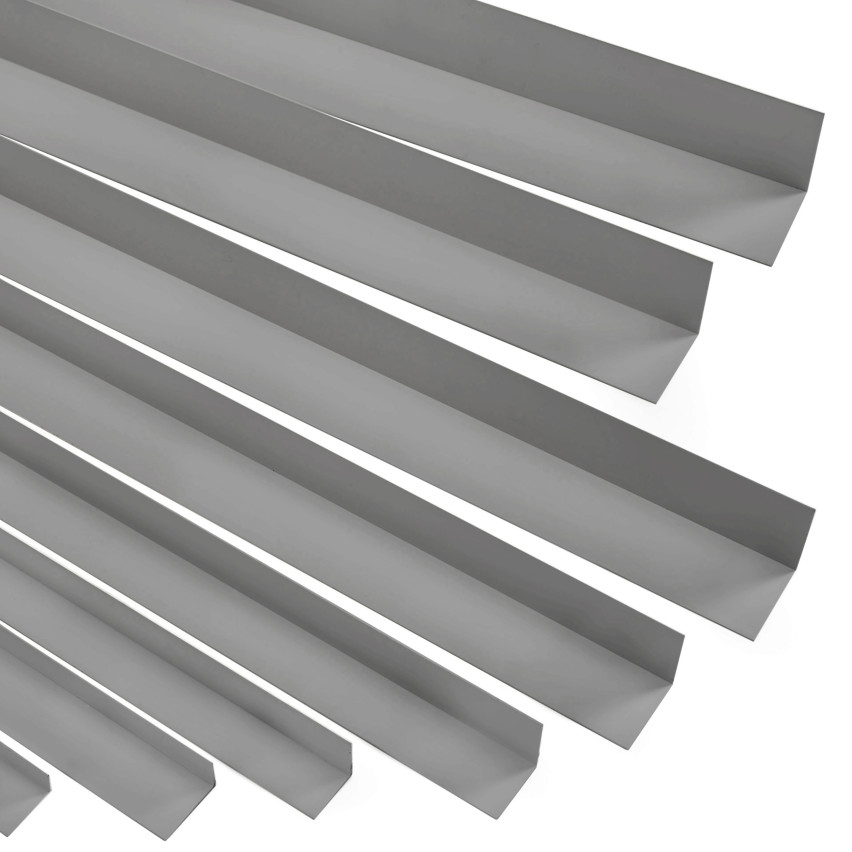 Profil kątowy PVC nierównoramienny, klejony po zewnętrznej stronie, ochrona narożników, ciemnoszary
