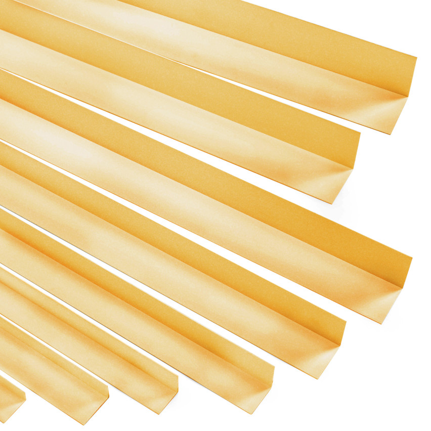 Profil kątowy PVC nierównoramienny, klejony po zewnętrznej stronie, ochrona narożników, złoty