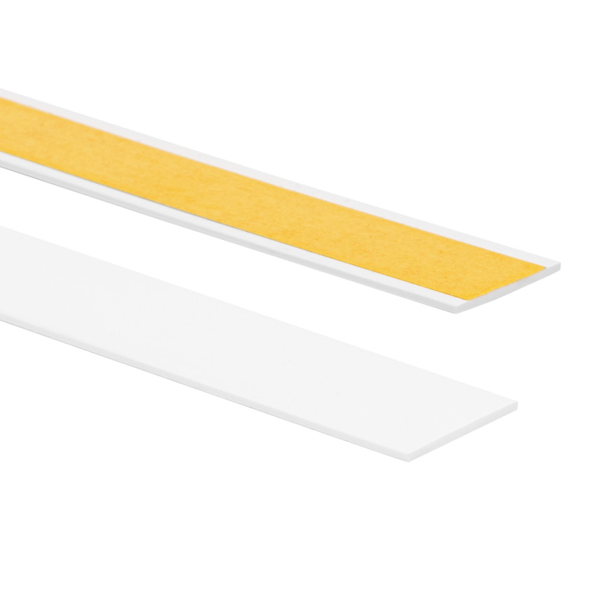 Płaskownik twardy PCV z klejem biały 10m