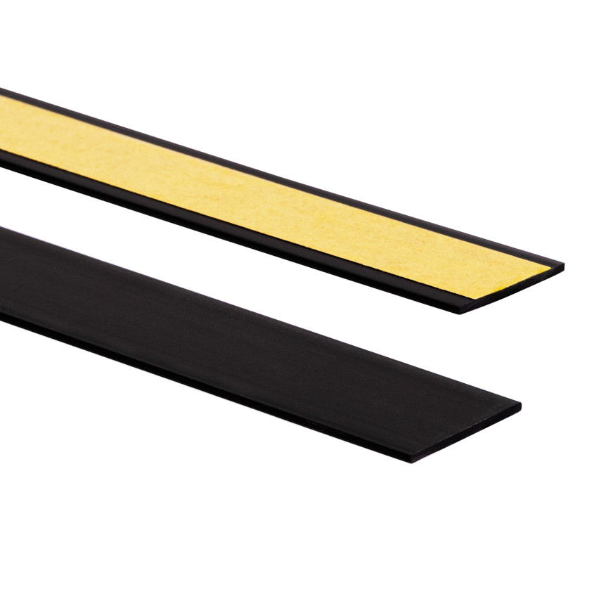 Płaskownik twardy PCV z klejem czarny 10m