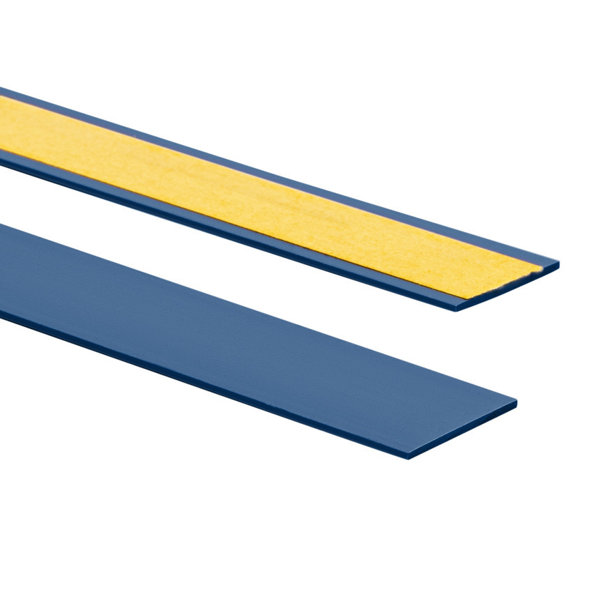 Płaskownik twardy PCV z klejem niebieski, 10m