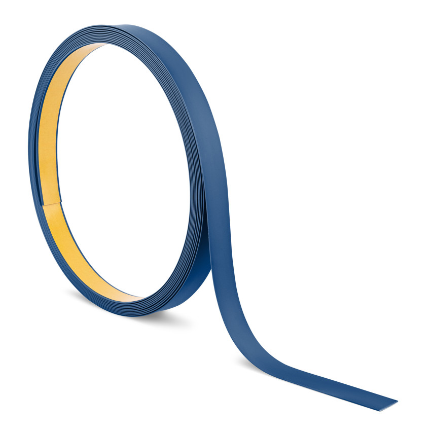 Płaskownik twardy PCV z klejem niebieski, 10m