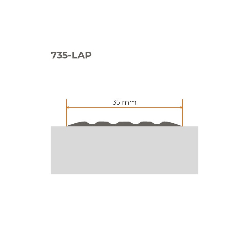 Taśma antypoślizgowa PCV 35 mm samoprzylepna, elastyczna, miękka listwa LAP, biały, 5 m