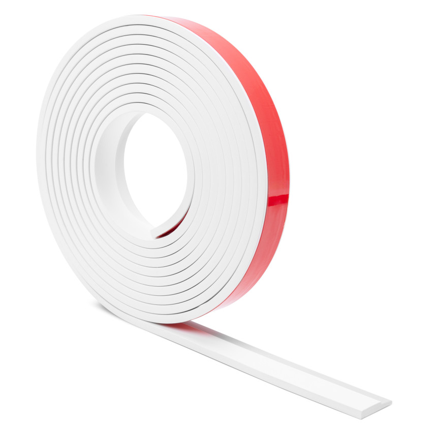 Listwa przypodłogowa samoprzylepna PVC, elastyczna listwa cokołowa, frezowana - modern 32mm, 5m, biały, RAL 9003
