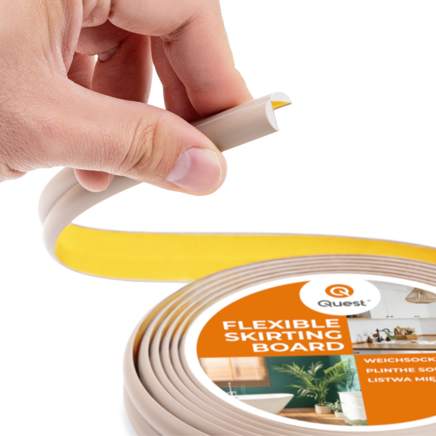 Listwa wykończeniowa-ochronna PCV do krawędzi, samoprzylepna beżowa 10/10 5m