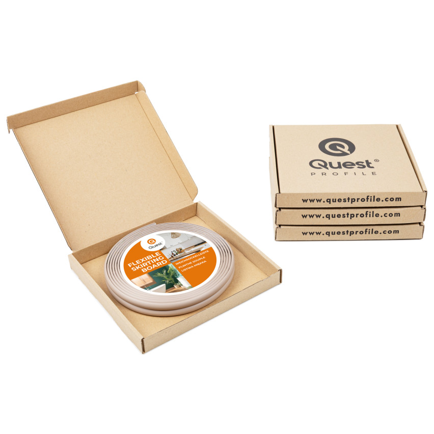 Listwa wykończeniowa-ochronna PCV do krawędzi, samoprzylepna beżowa 10/10 5m