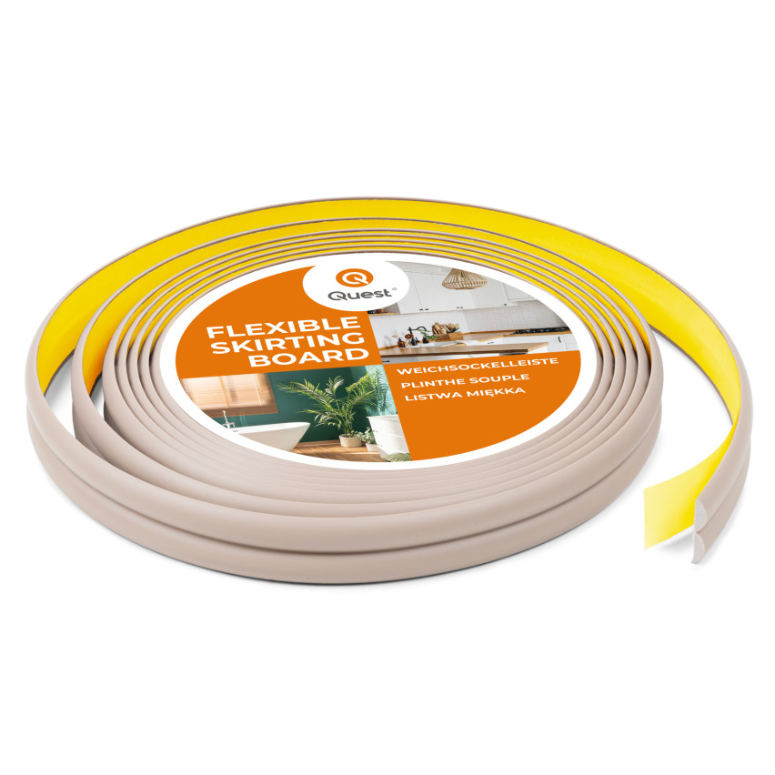 Listwa wykończeniowa-ochronna PCV do krawędzi, samoprzylepna beżowa 10/10 5m