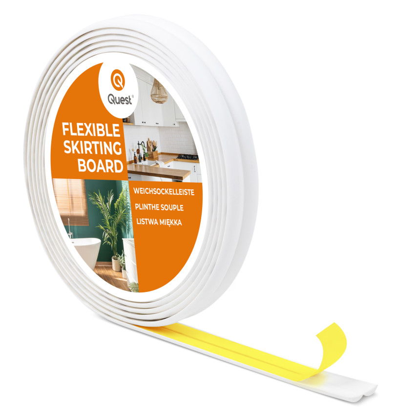 Listwa wykończeniowa-ochronna PCV do krawędzi, samoprzylepna biała 10/10 5m