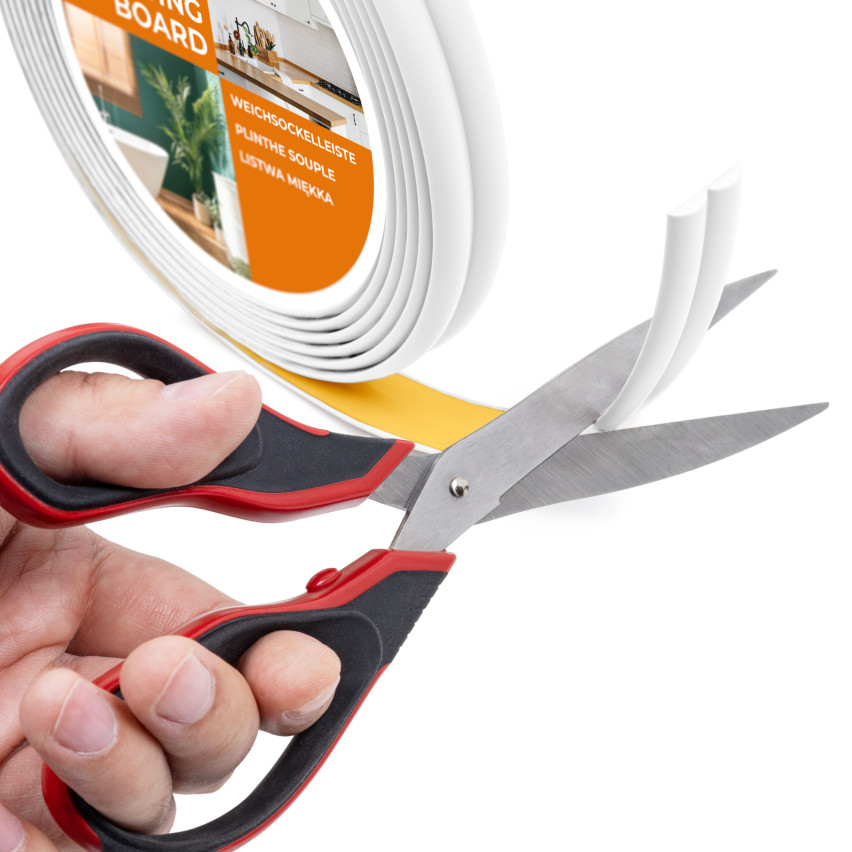 Listwa wykończeniowa-ochronna PCV do krawędzi, samoprzylepna biała 10/10 5m