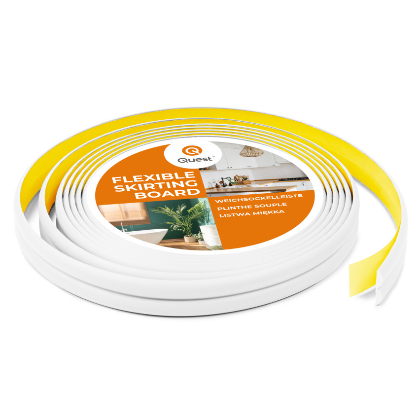 Listwa wykończeniowa-ochronna PCV do krawędzi, samoprzylepna biała 10/10 5m