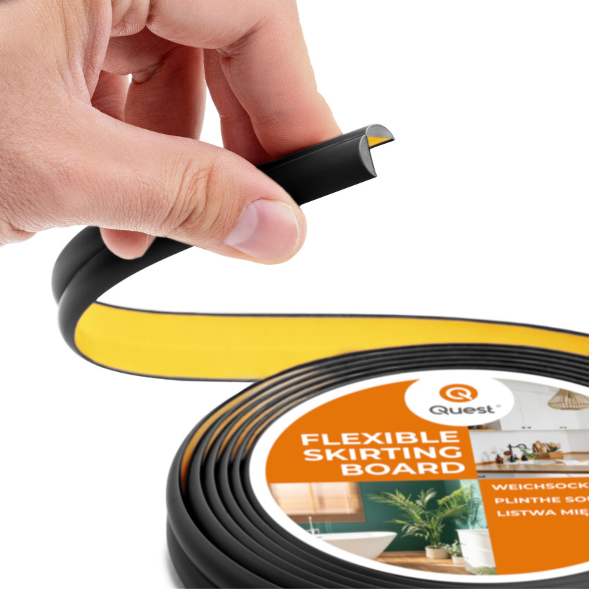 Listwa wykończeniowa-ochronna PCV do krawędzi, samoprzylepna czarna 10/10 5m