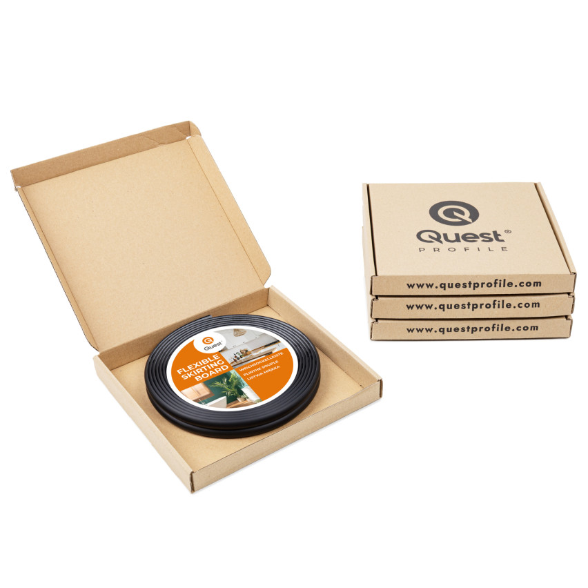 Listwa wykończeniowa-ochronna PCV do krawędzi, samoprzylepna czarna 10/10 5m