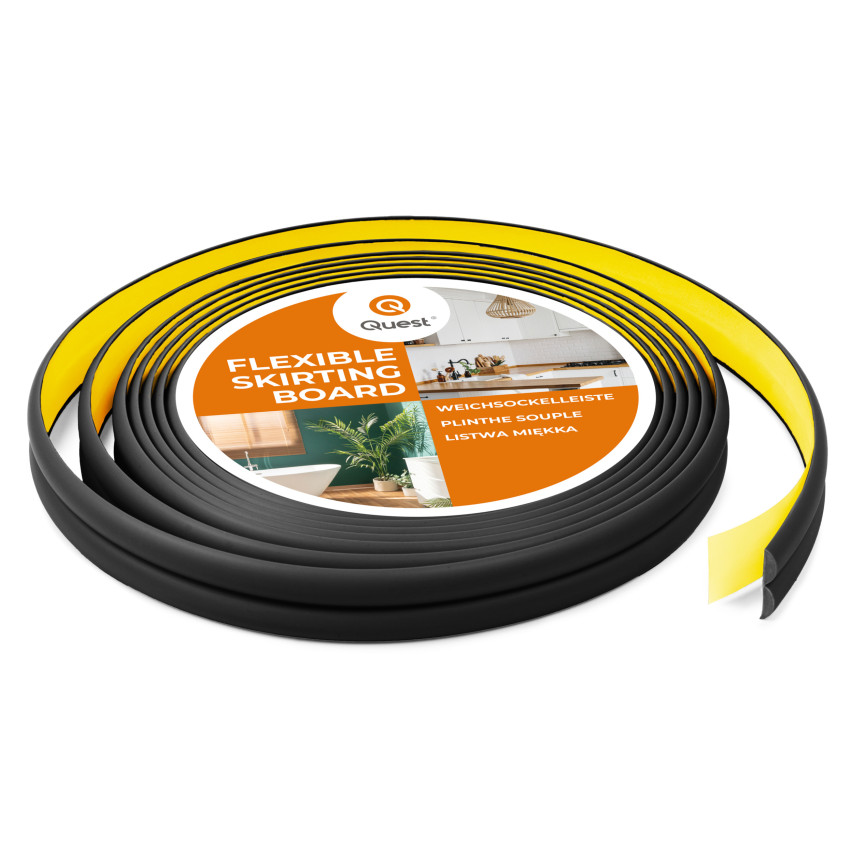 Listwa wykończeniowa-ochronna PCV do krawędzi, samoprzylepna czarna 10/10 5m