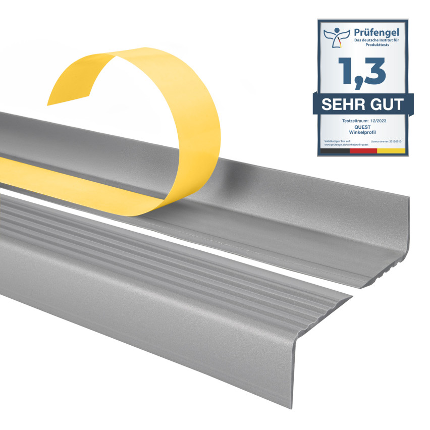 Profil schodowy antypoślizgowy samoprzylepny 40x25mm srebrny