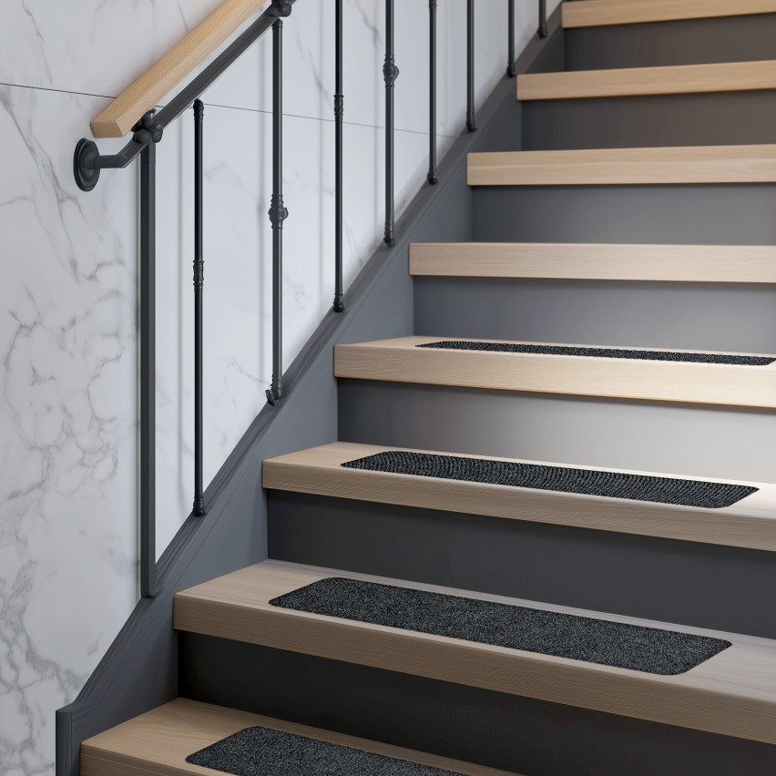 Dywanik schodowy samoprzylepny, antypoślizgowy prosty 76x20 cm, nakładka na schody, krem