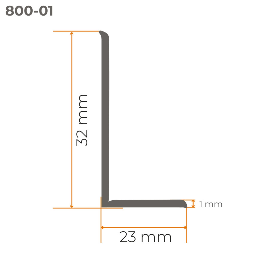 Listwa przypodłogowa PCV samoprzylepna 700, szary, 32x23