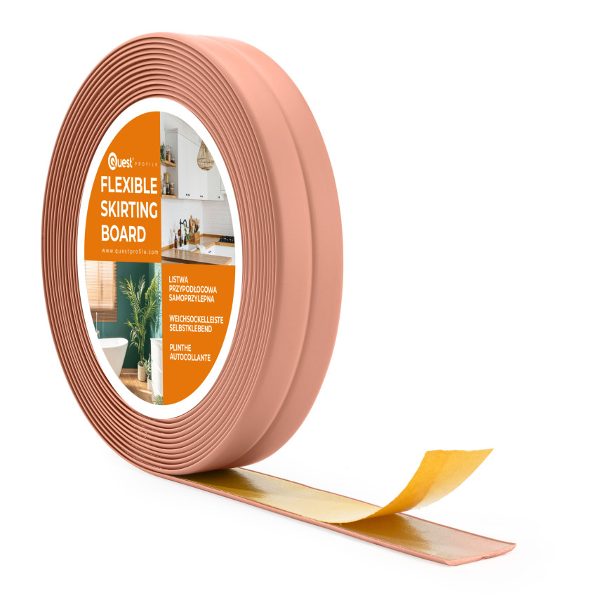 Listwa wykończeniowa samoprzylepna PCV 10/10, jasny brąz 5m