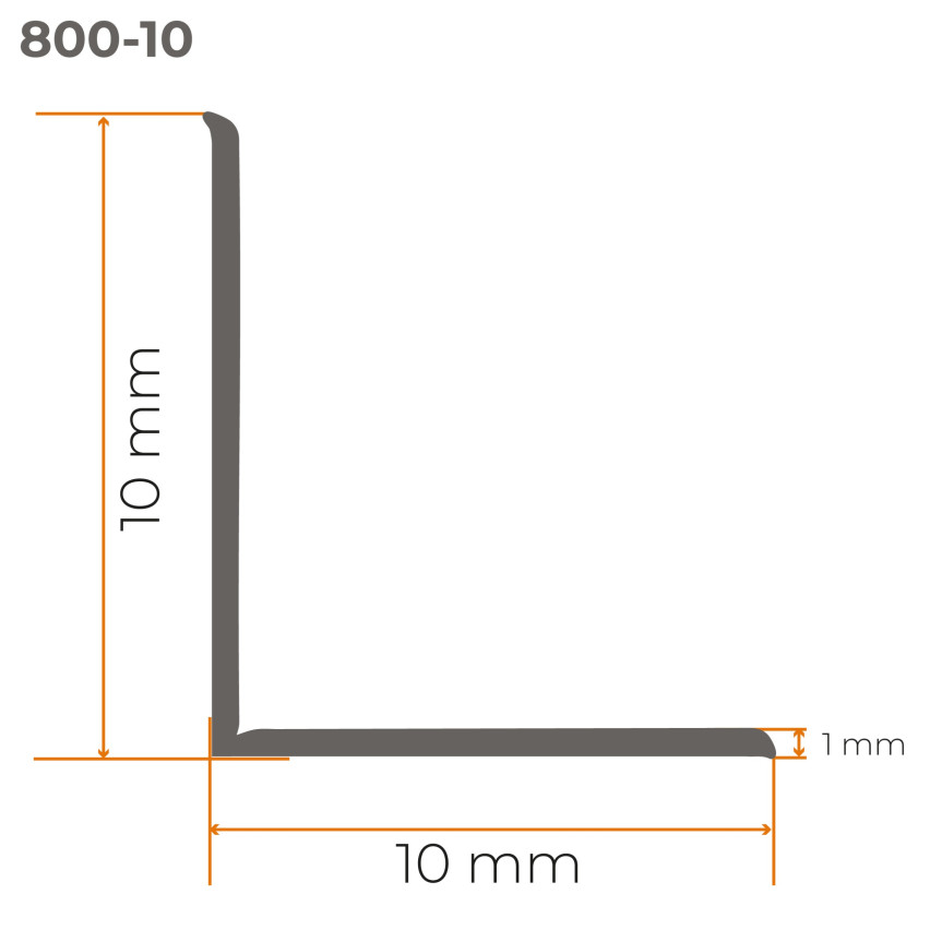 Listwa wykończeniowa PCV 10x10 mm, samoprzylepna, elastyczna, miękka taśma dekoracyjna, grafit, 5 m