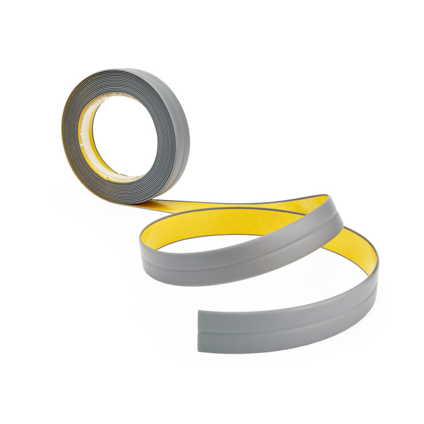 Listwa montażowo-wykończeniowa samoprzylepna PCV na taśmie piankowej 10/10 5m - szara