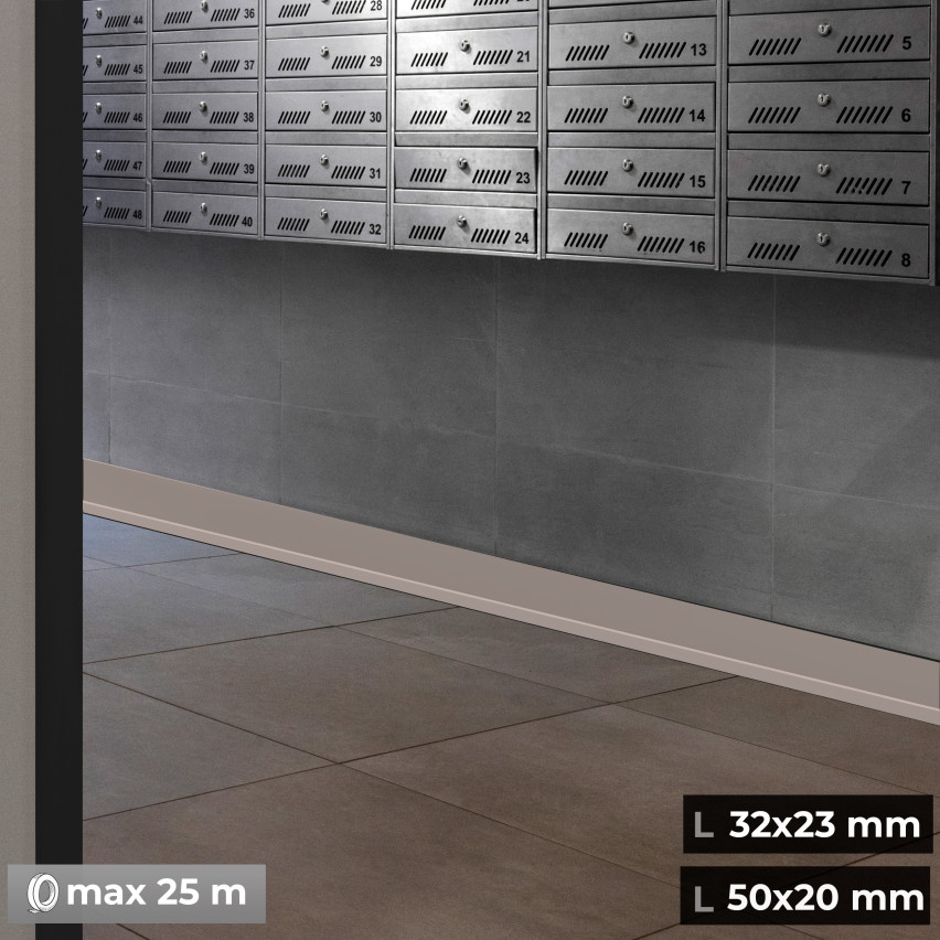 Listwa przypodłogowa samoprzylepna PCV 32x23mm Beż 