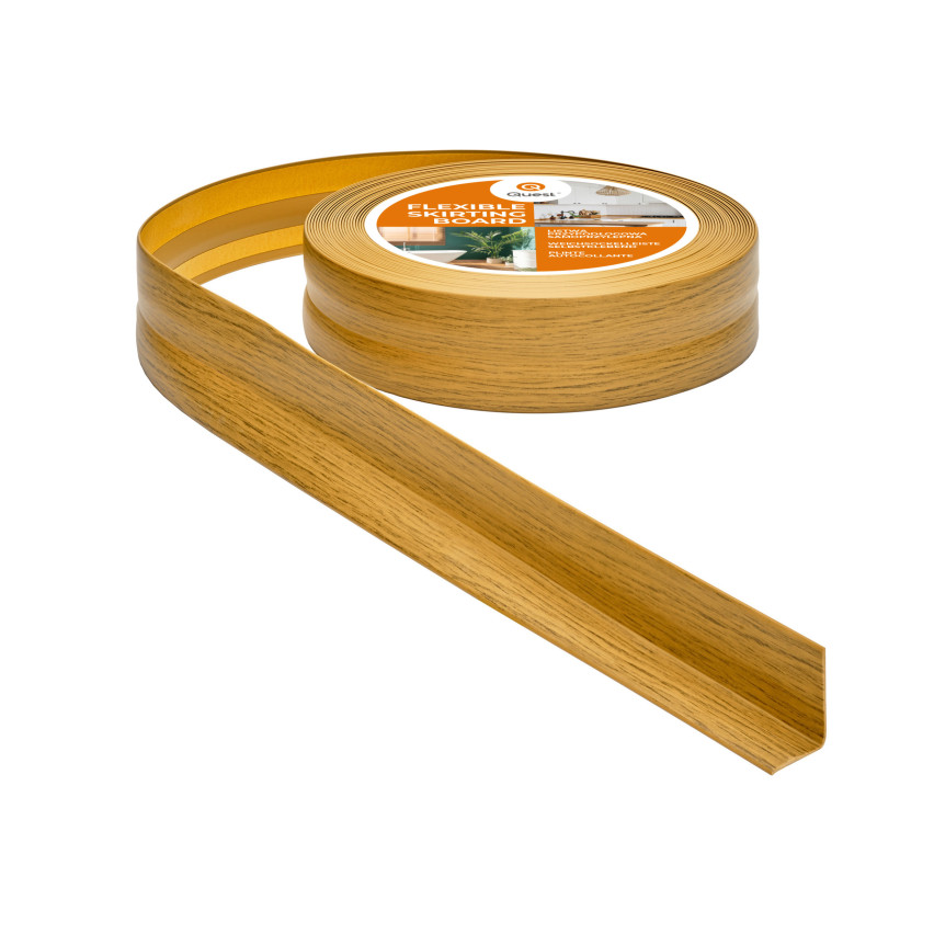 Listwa przypodłogowa PCV 32x23 mm, samoprzylepna elastyczna, miękka listwa podłogowa, cokołowa, dębowy