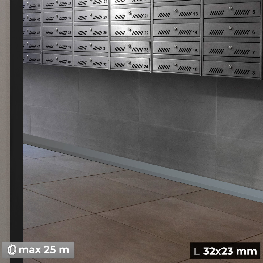 Listwa przypodłogowa samoprzylepna PCV 32x23mm jasnoszary