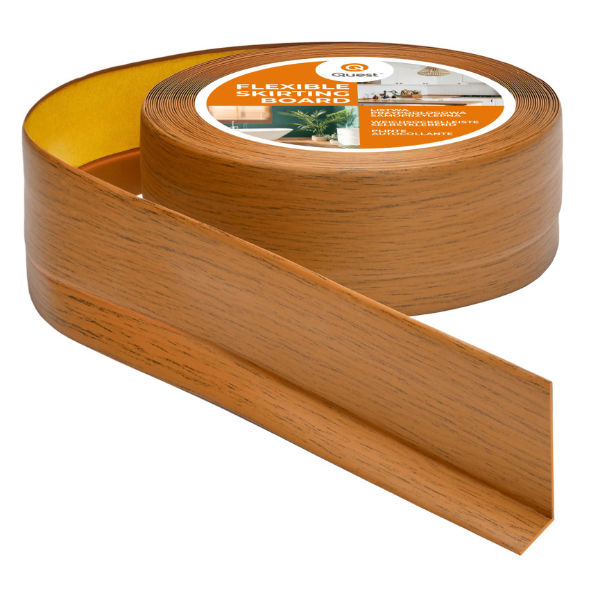 Listwa przypodłogowa PCV 50x20 mm, samoprzylepna elastyczna, miękka listwa podłogowa, cokołowa, dąb rustykalny