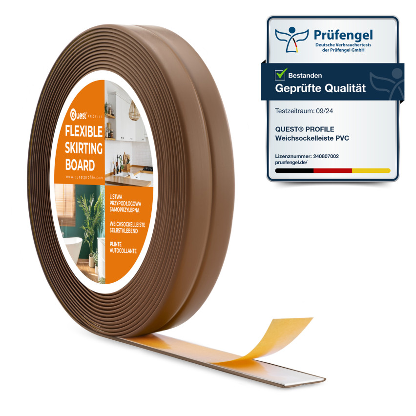 Listwa montażowo-wykończeniowa samoprzylepna PCV na taśmie piankowej 10/10 5m - brąz