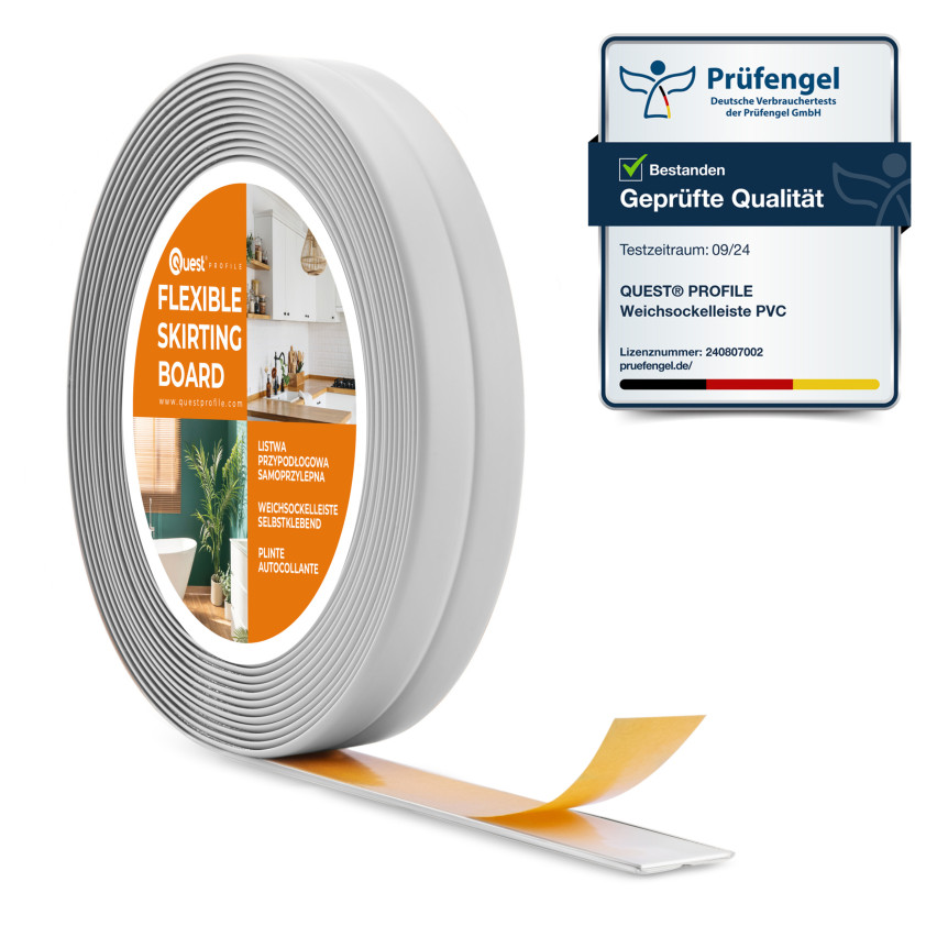 Listwa montażowo-wykończeniowa samoprzylepna PCV na taśmie piankowej 10/10 5m - jasnoszary