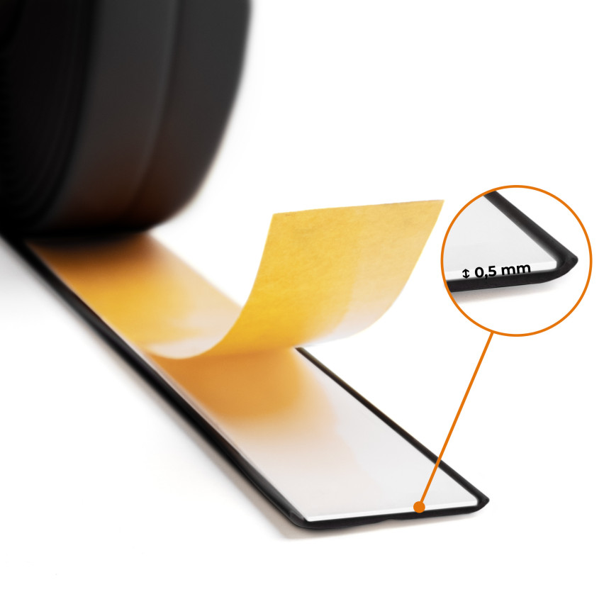 Listwa montażowo-wykończeniowa samoprzylepna PCV na taśmie piankowej 10/10 5m - czarna