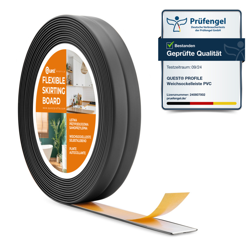 Listwa montażowo-wykończeniowa samoprzylepna PCV na taśmie piankowej 10/10 5m - grafit