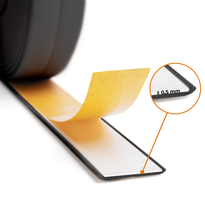 Listwa montażowo-wykończeniowa samoprzylepna PCV na taśmie piankowej 10/10 5m - grafit