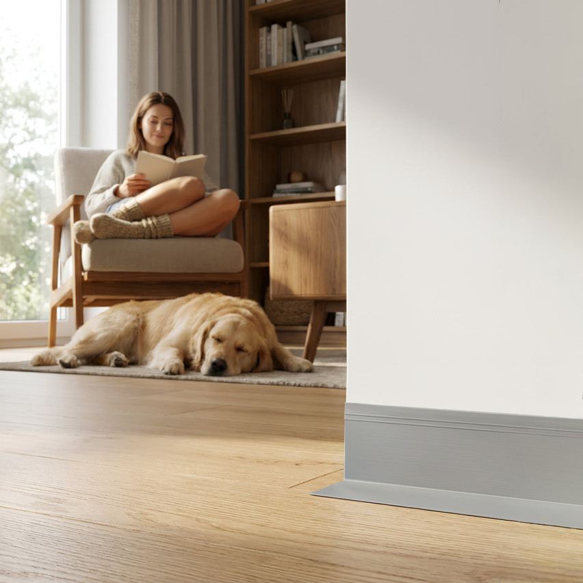 Listwa przypodłogowa samoprzylepna PCV, elastyczna listwa cokołowa DEKOR, 50x20mm, szary