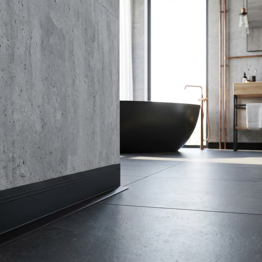 Listwa przypodłogowa samoprzylepna PCV, elastyczna listwa cokołowa DEKOR, 50x20mm, czarny