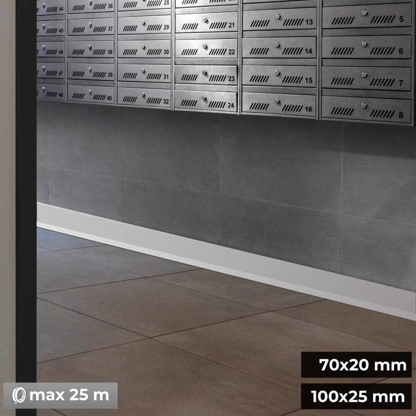 Listwa przypodłogowa samoprzylepna PCV 100x25mm biała