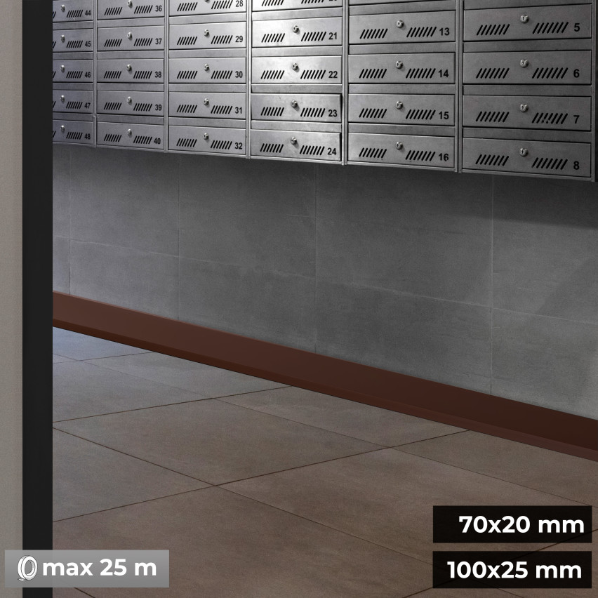 Listwa przypodłogowa samoprzylepna PCV 70x20mm brąz 