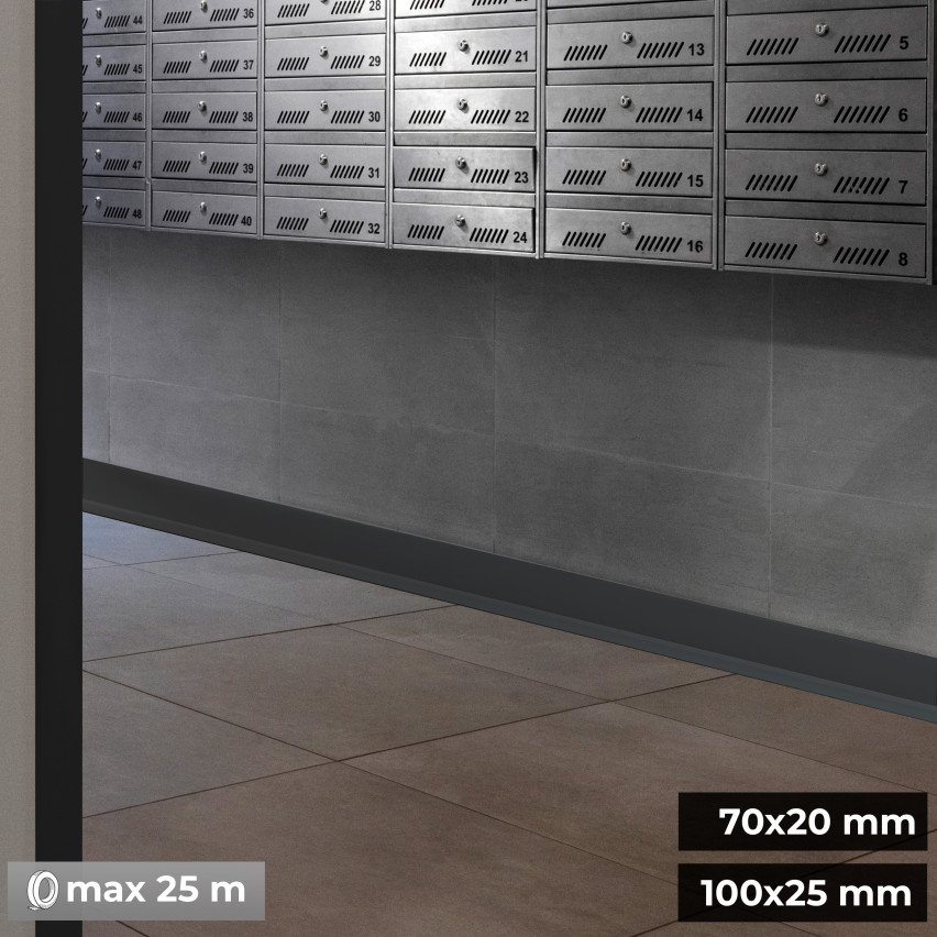 Listwa przypodłogowa samoprzylepna PCV 100x25mm ciemnoszary