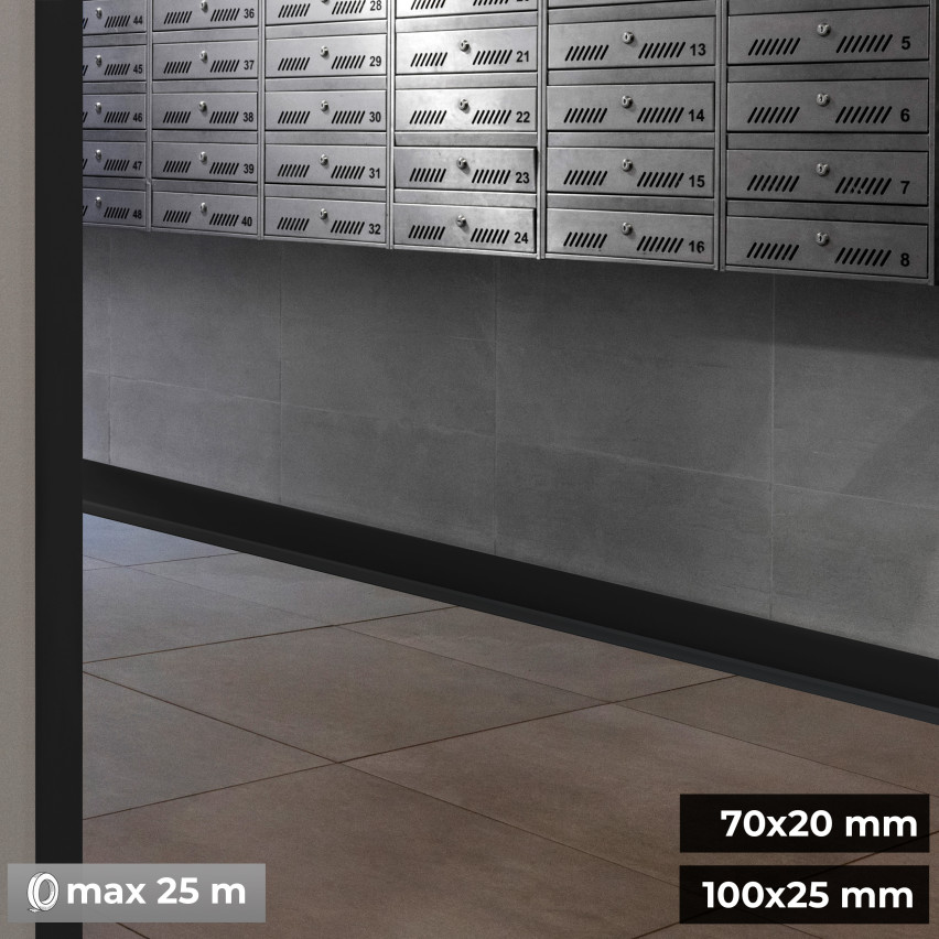 Listwa przypodłogowa samoprzylepna PCV 70x20mm czarny